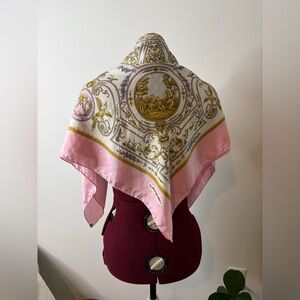 Lancel Elegant Pink and Gold Scarf